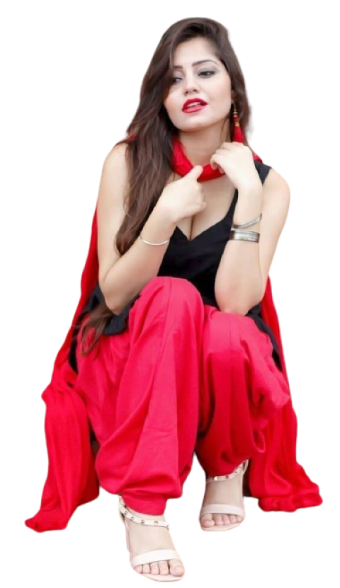 hot Punjabi girl red black dress open hair from png