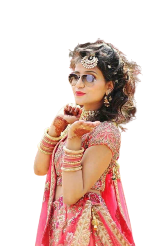 Stylish Indian bride pink lehnga with bangles free png