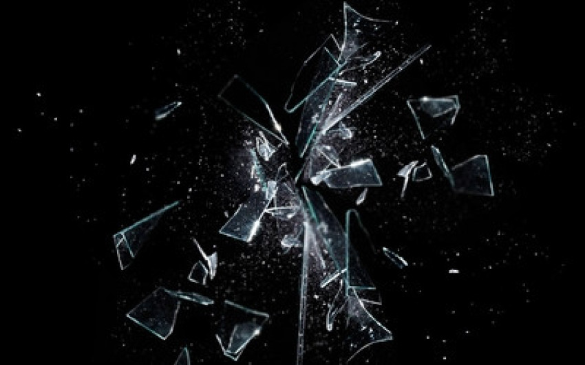 Transparent broken glass pieces on black background isolated png free download