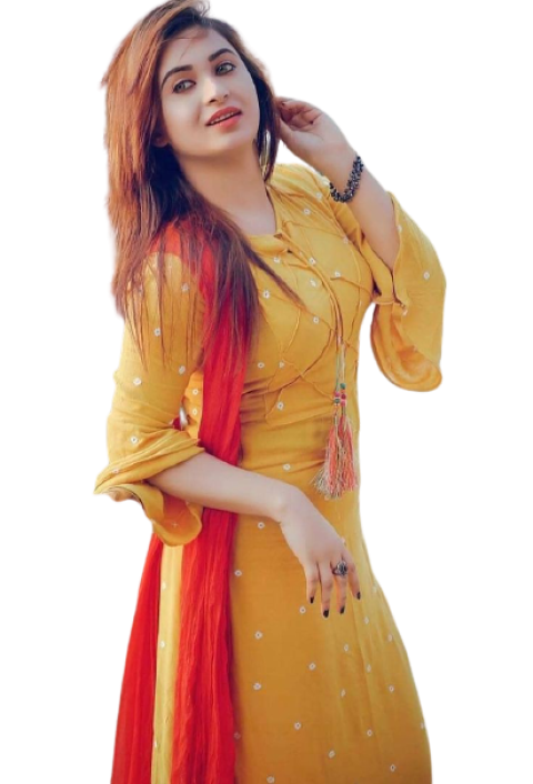 Beautiful pakistani girl in yellow frock and red dupata with open hair