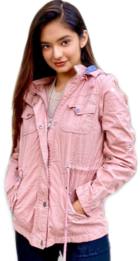 Girl in Western dress pink jacket blue jeans free png