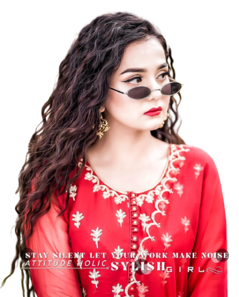Desi girl with fashionable glasses red dress free png