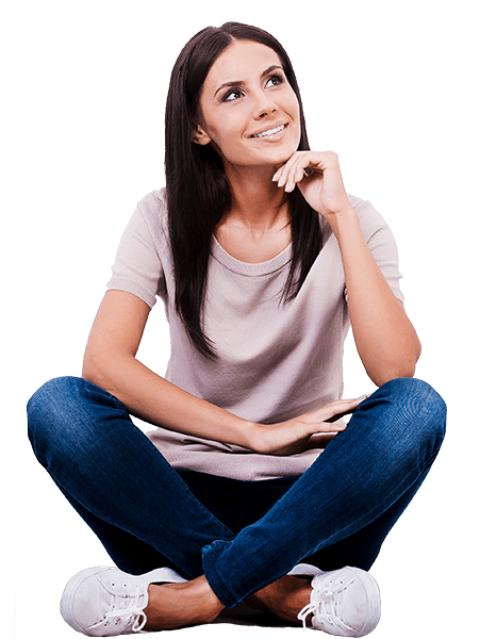 Young women in jeans and shirt free png