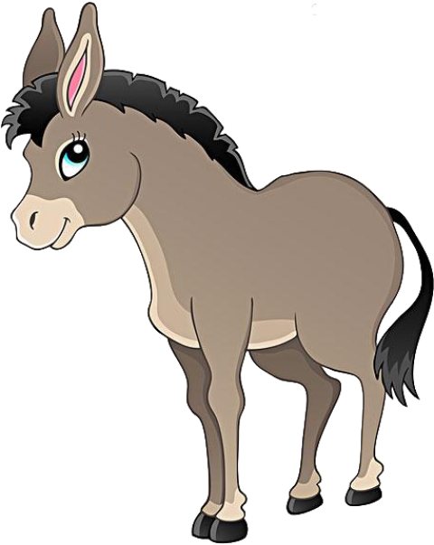 Donkey Mule PNG Cartoon Character Image Free Downlaod