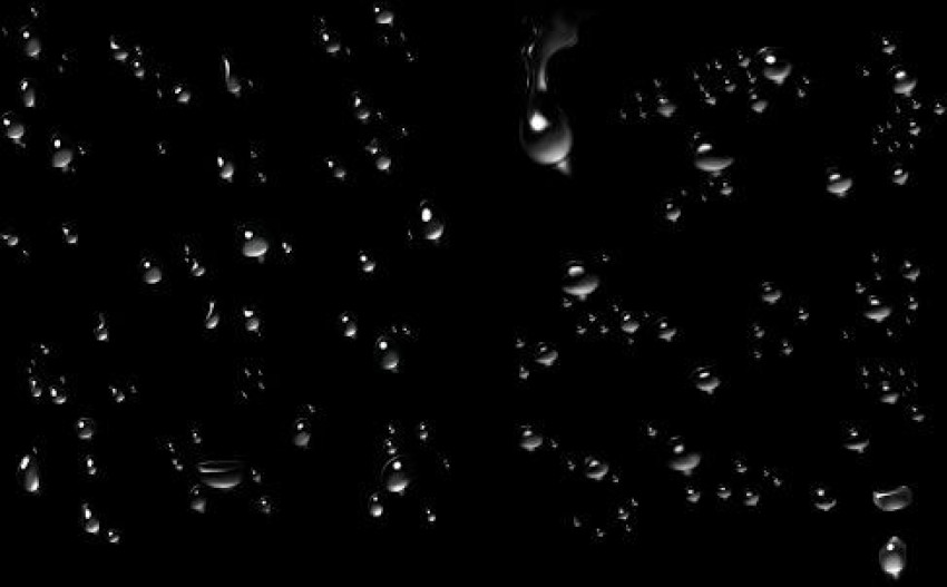 Water drops black background free png