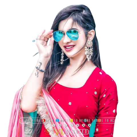 Desi modern girl with glasses and open hair free png