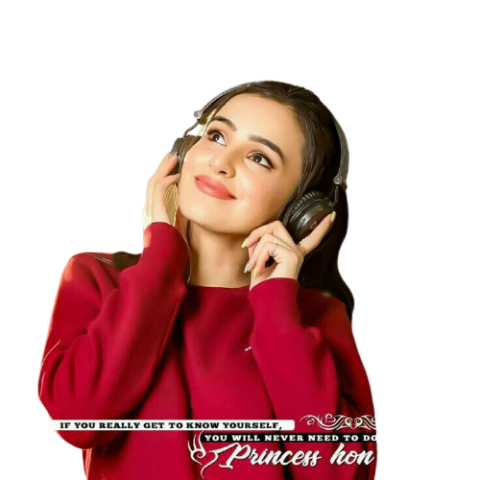 Beautiful girl with headphones free png