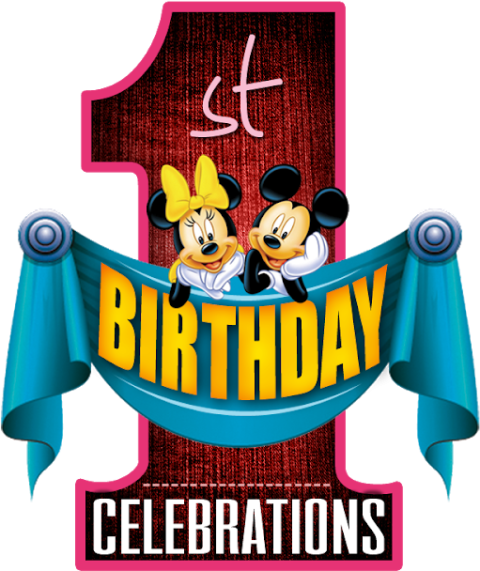 1st Birthday Celebration Cartoon logo PNG  free download