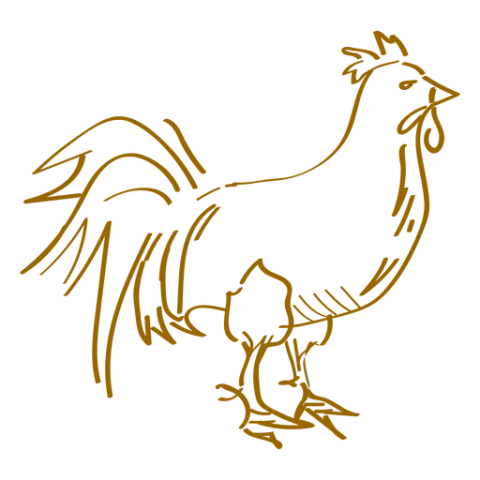 Rooster PNG Vector Art White Icon On Transparent Image