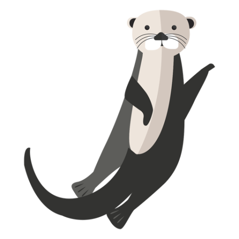 Clipart PSD Cartoon Sea Otter PNG Design