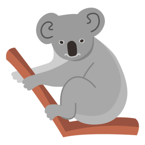 Australian Koala Hd PNG cartoon Vector SVG Design Image