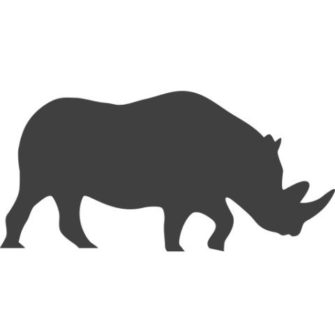 Silhouette Rhinoceros PNG Icon Transparent Free Download