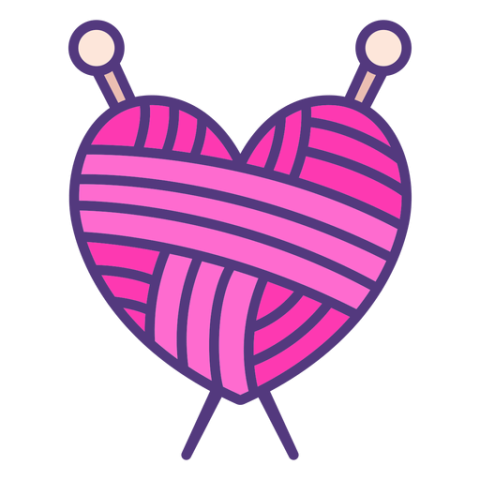 Yarn on Heart Shape PNG Art Free Download