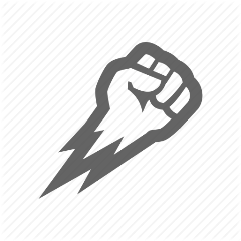 Flying hand punch icon vactor graphic design image