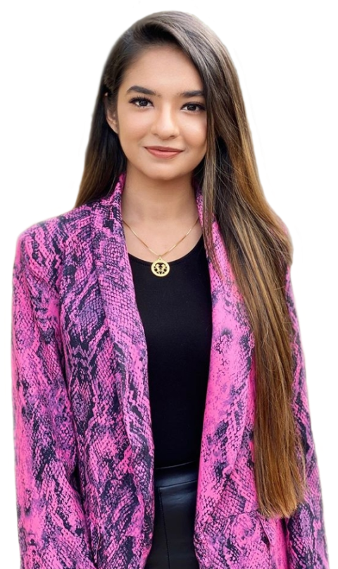 Beautiful girl with long hair purple coat black shirt with jeans free png