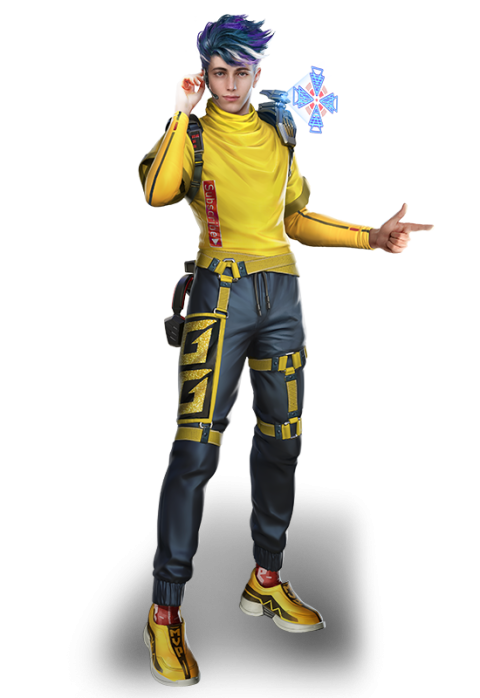 Funky free fire character free png download standing pose free fire 3d character