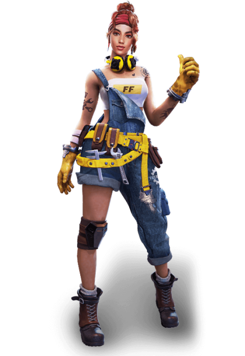 Shani funky cute girl free fire game character png free download