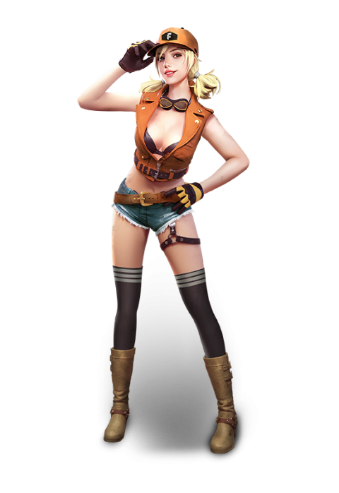 Funky style cute girl 3d model game character png free download free fire character game character