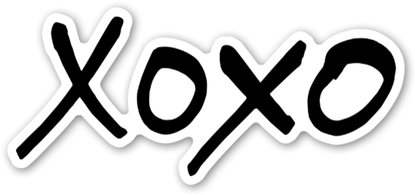 Xoxo PNG Sticker Free Download