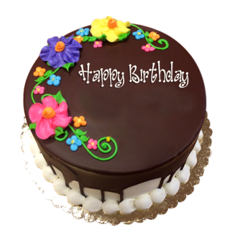 Royal Chocolate Birthday Cake PNG Picture