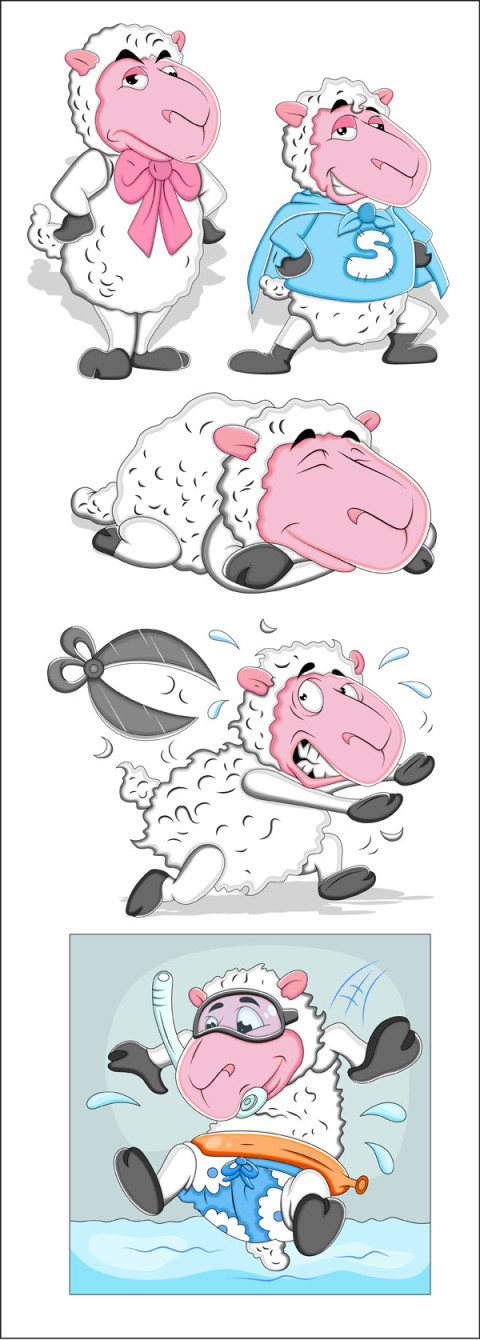 Cute Cartoon Sheep Vector PNG Images, Royalty Free Sheeps