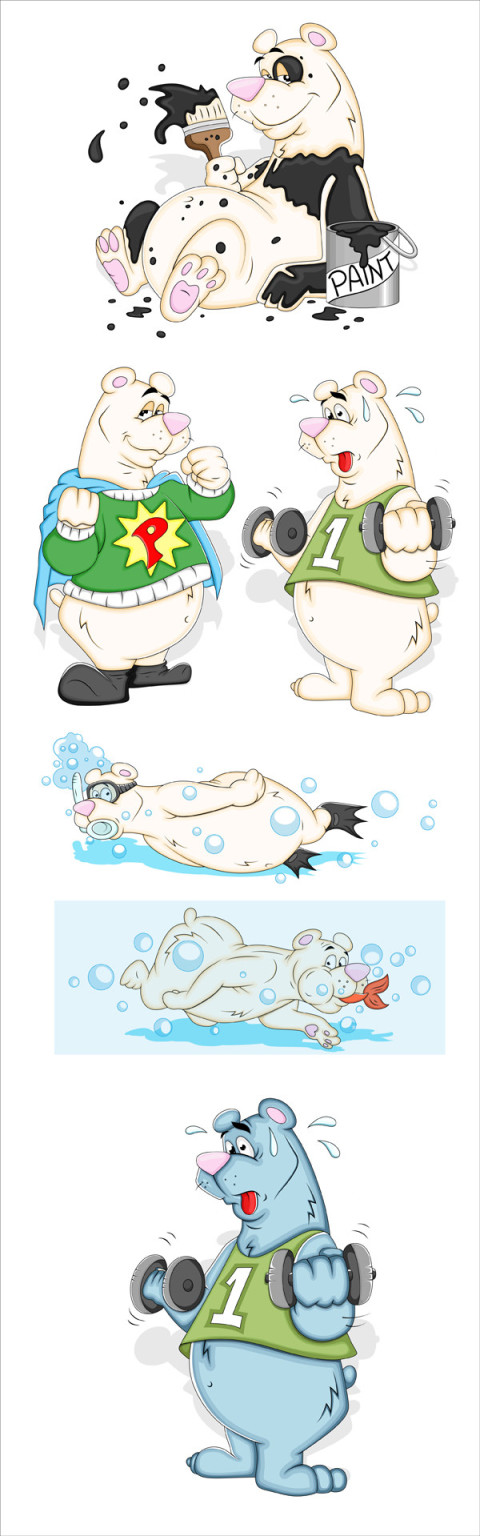 Cartoon Polar Bear Vectors PNG Images Download Free