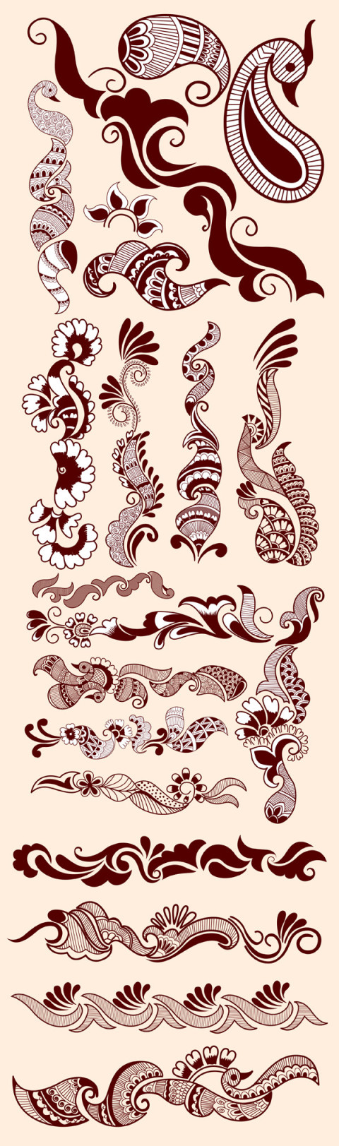 Premium Free Vector Different Mehandi Designs PNG Image With Transparent Background