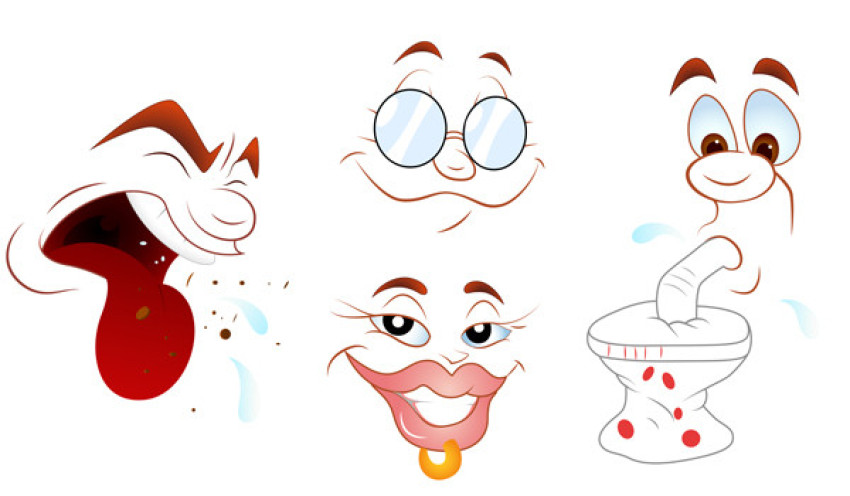 Character Face Expressions Vector Art PNG, Expressions Funny Face Character Elements , Transparent Background