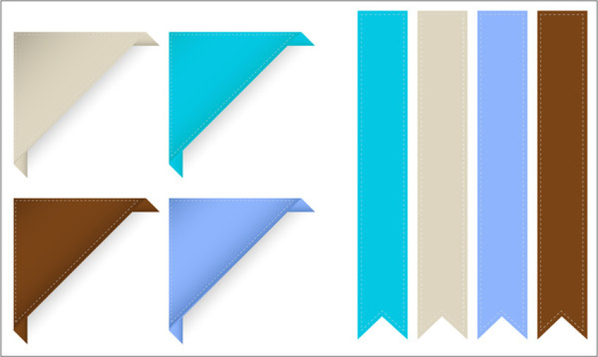 Ribbon banner and corner frames vectors graphic design image