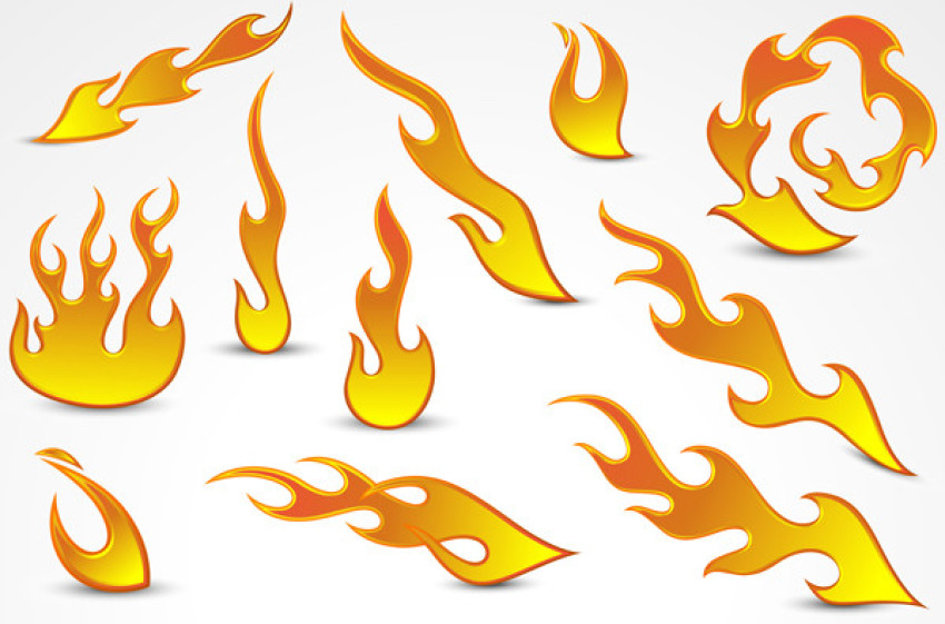 Fire Vector & Illustration For Free Download PNG Image With Silver Background