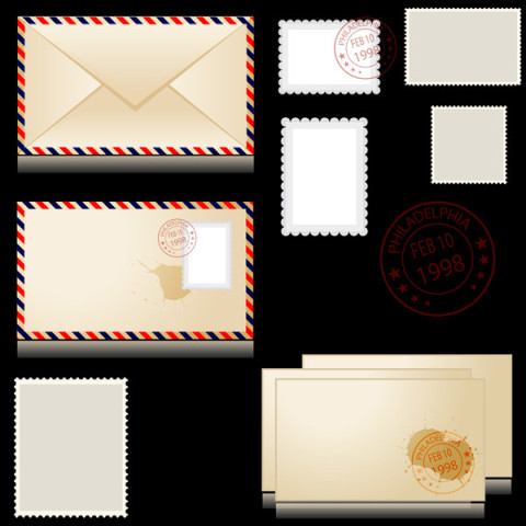 Envelope And Tickets Vectors Royalty Free Stock image With Black Background