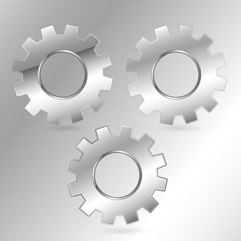 Gear wheels vector graphic design icon