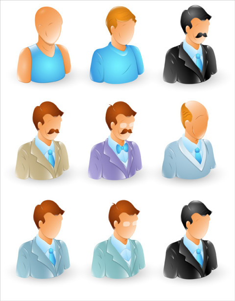 Male Profile Vectors graphic design image