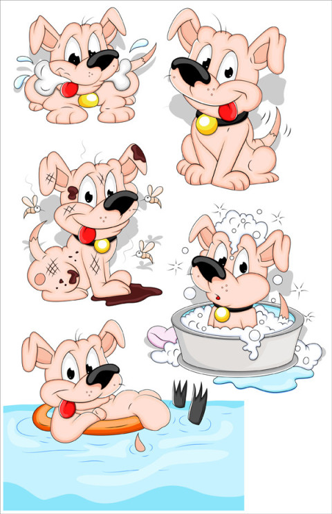 Cartoon Dogs Free Vectors and illustrations , Dog Character PNG image Free Download