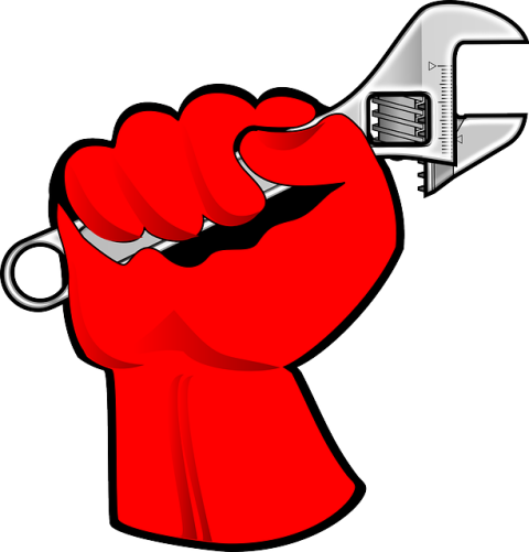 Mechanic red hand icon vactor