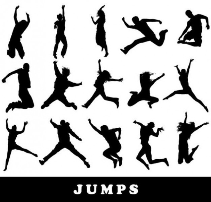 people jumping silhouette set vactor graphic dessign icon