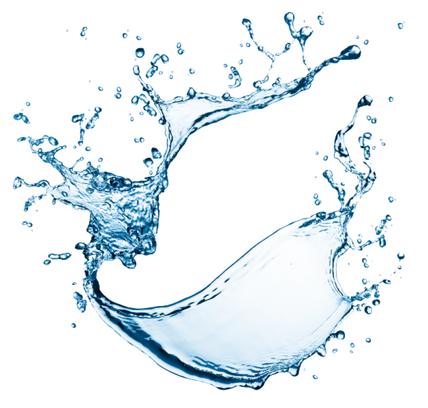 Blue water drops with splitter white background free png