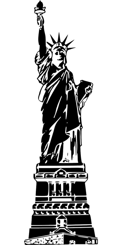 Silhouette Animated Black Icon Of Statue of Liberty PNG Free Download