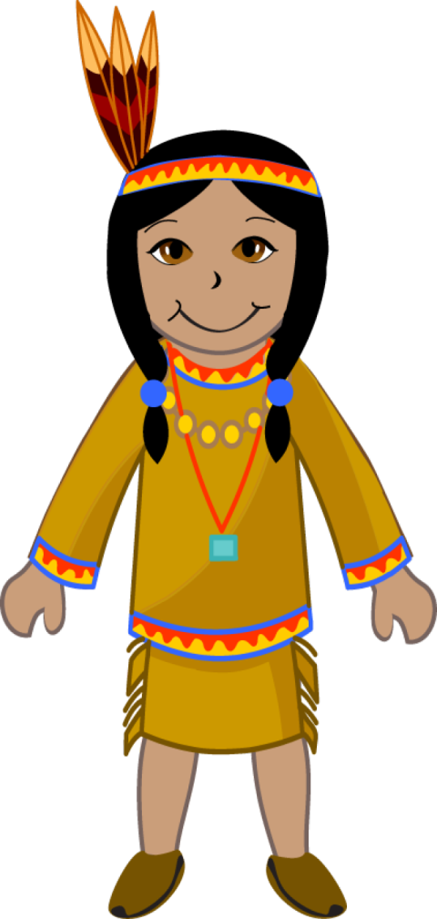 Cool Animalted American Indian PNG litter girl free image