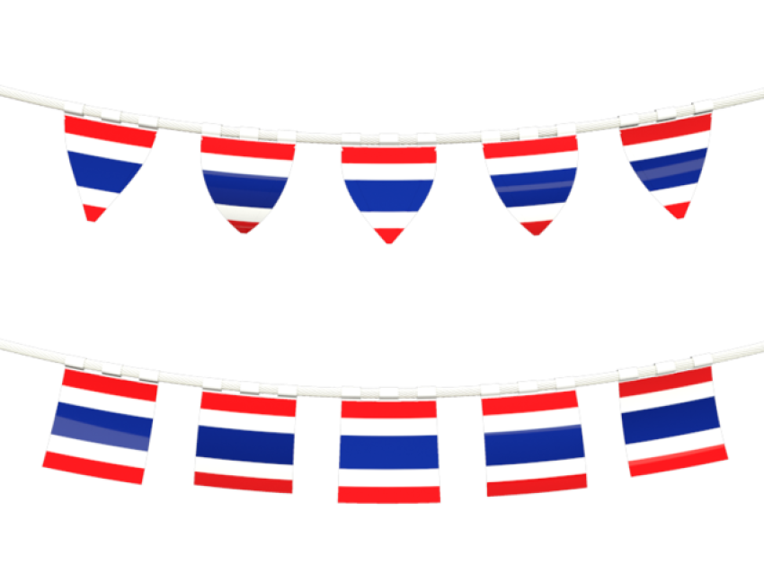 Thailand Flag PNG Ribbon On Transparent Background