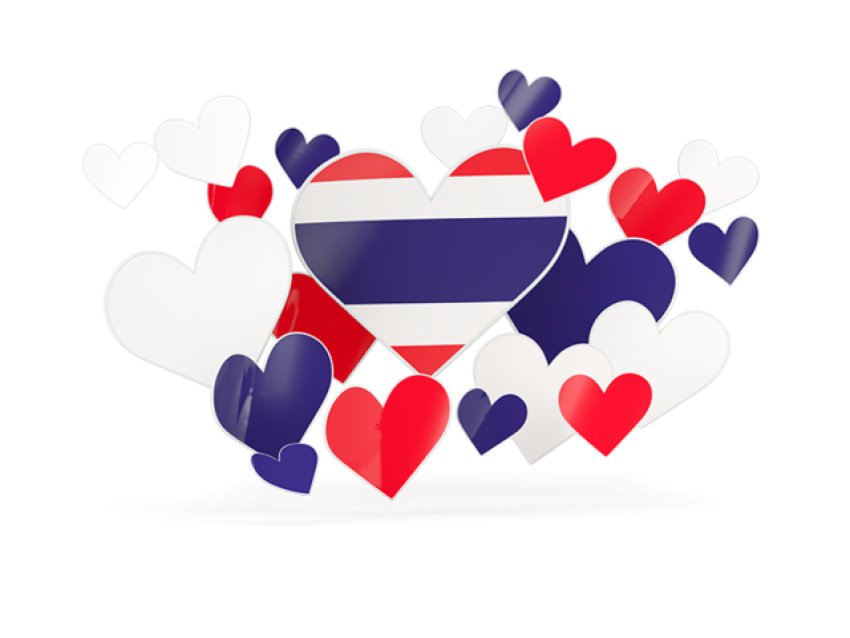 Thailand Flag PNG Wallpaper with Heart Shap