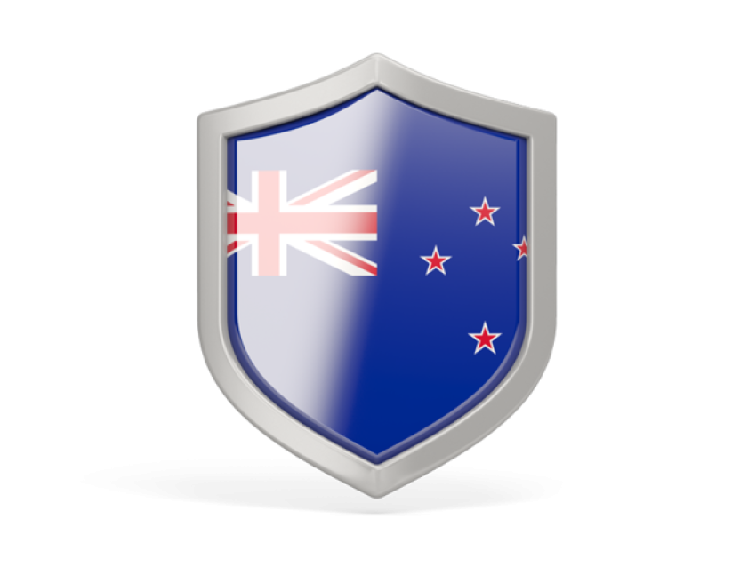 New Zealand Flag PNG Sheid Logo On Transparent Background