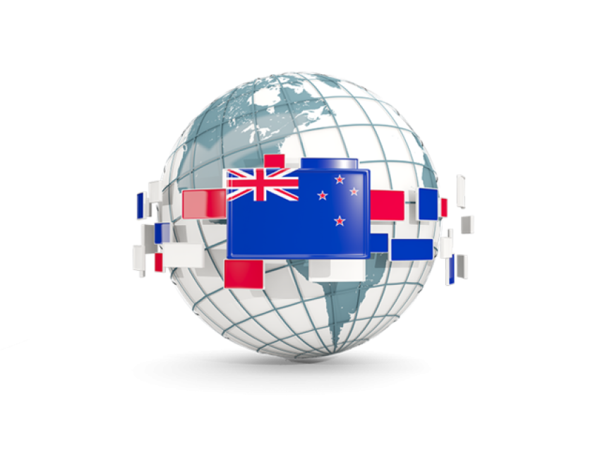 Illustation New Zealand World Flag PNG Logo