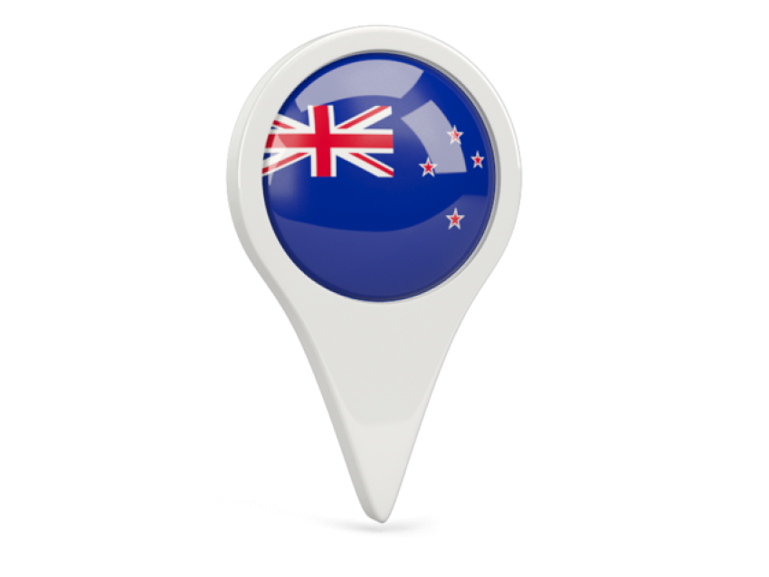 New Zealand Flag PNG Map Location Icon On Transparent