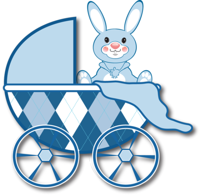 Aesthetic Stroller PNG Rabbit Cartoon Character free download
