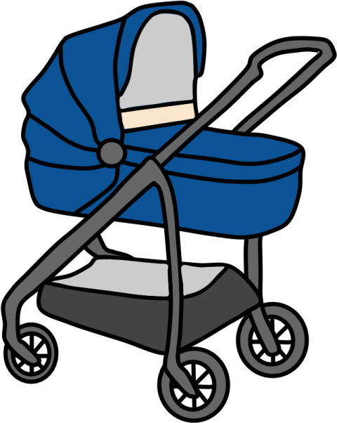 Vector Stroller PNG Painting free download