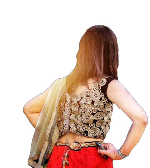 Back girl in red lehnga black kurti free png