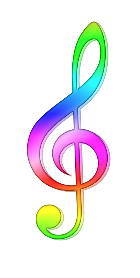 Rainbow Clef PNG Music Sign Free Download