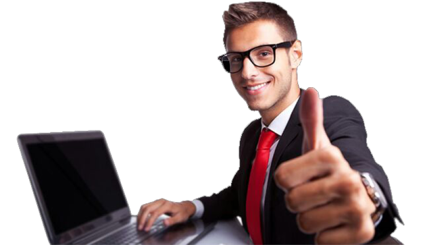 Office glasses boy with laptop free png