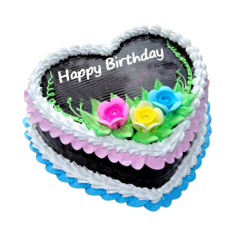 Unique Birthday cake by heart shape PNG Transparent